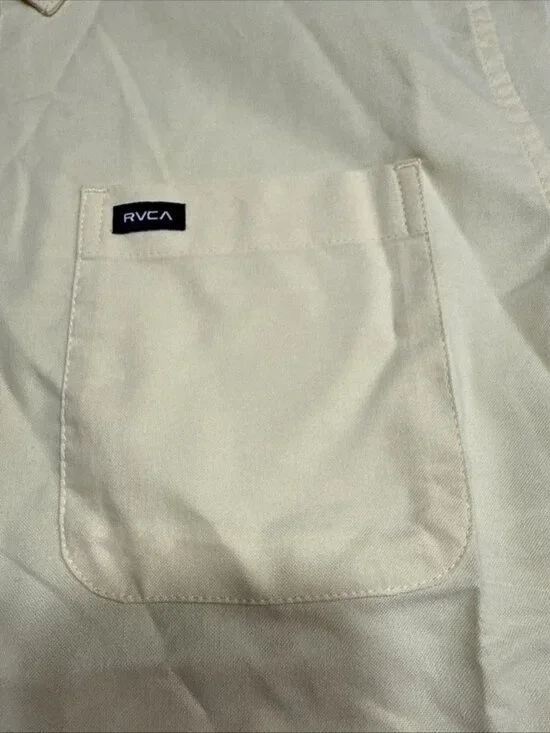 RVCA That’ll Do Stretch SS Woven Shirt Yellow Mens Size Medium NWT $60 - Picture 3 of 6